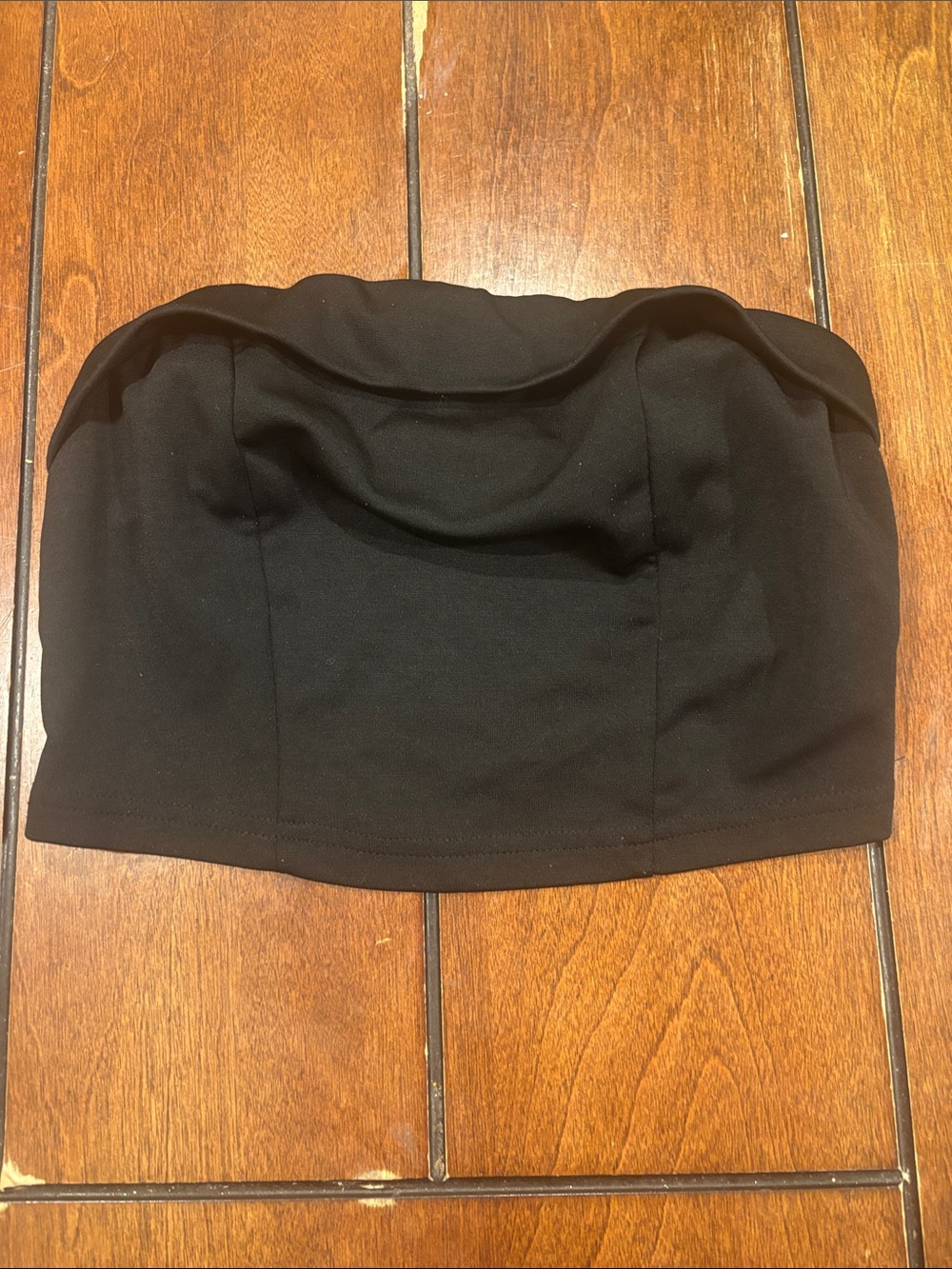 Cider Black Strapless Crop Top